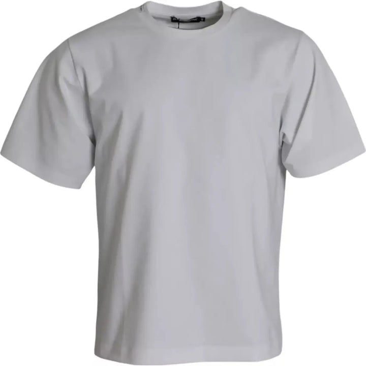 Dolce &amp; Gabbana White Cotton Round Neck Short Sleeve T-shirt