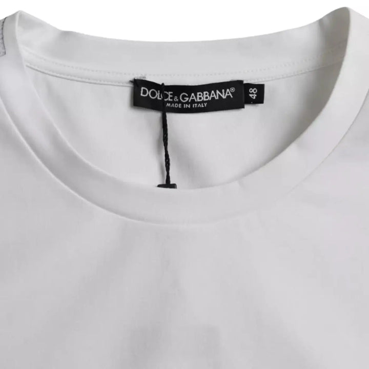 Dolce &amp; Gabbana White Cotton Round Neck Short Sleeve T-shirt
