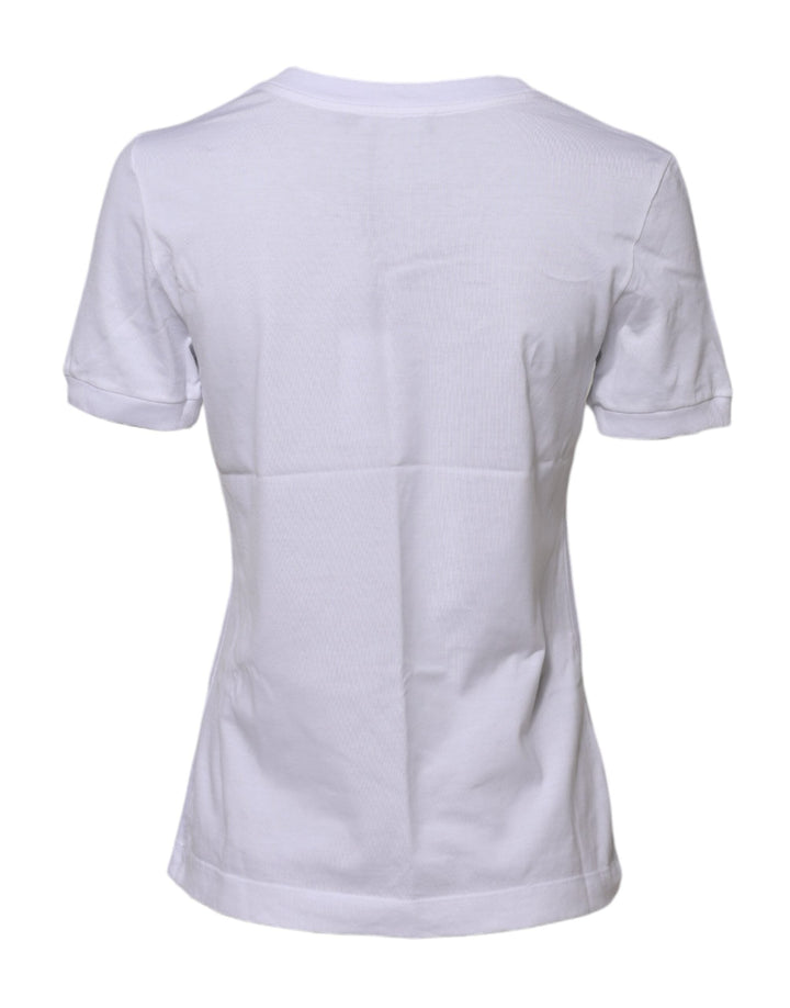 Dolce &amp; Gabbana - White Cotton Round Neck Short Sleeves T-shirt