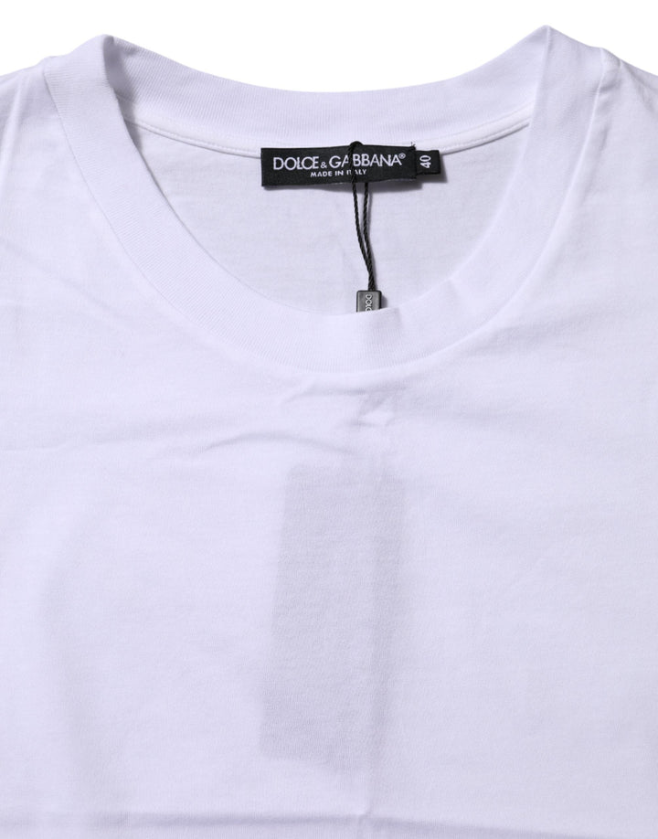 Dolce &amp; Gabbana - White Cotton Round Neck Short Sleeves T-shirt