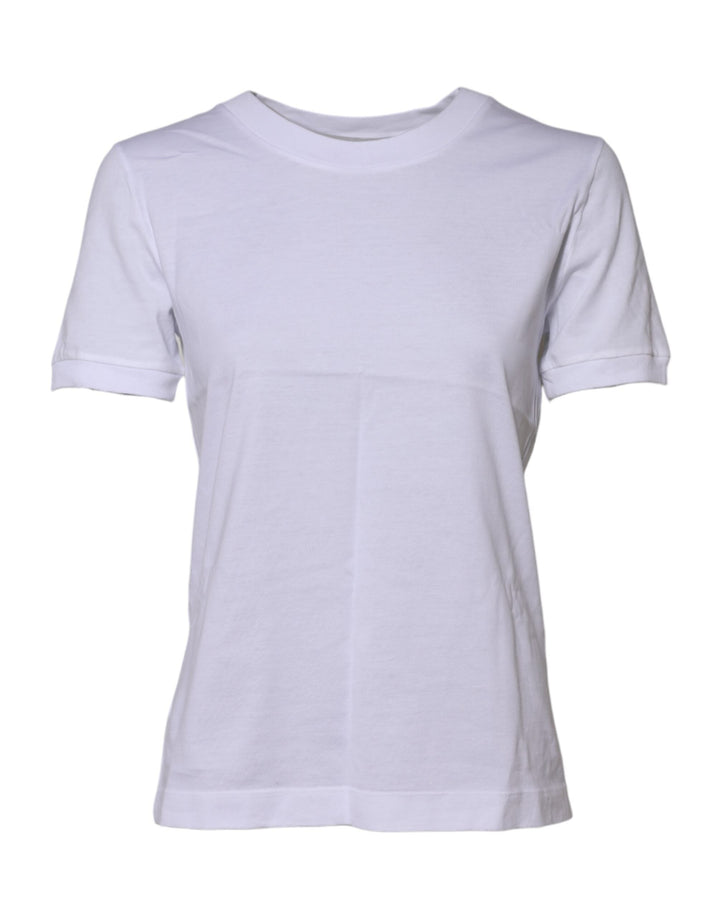 Dolce &amp; Gabbana - White Cotton Round Neck Short Sleeves T-shirt