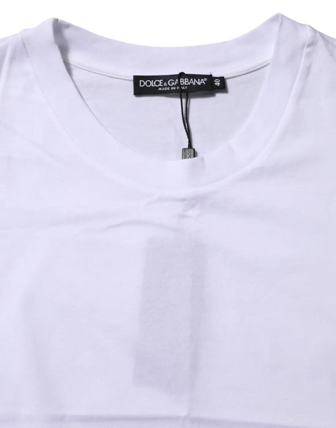 Dolce &amp; Gabbana White Cotton Round Neck Short Sleeves T-shirt