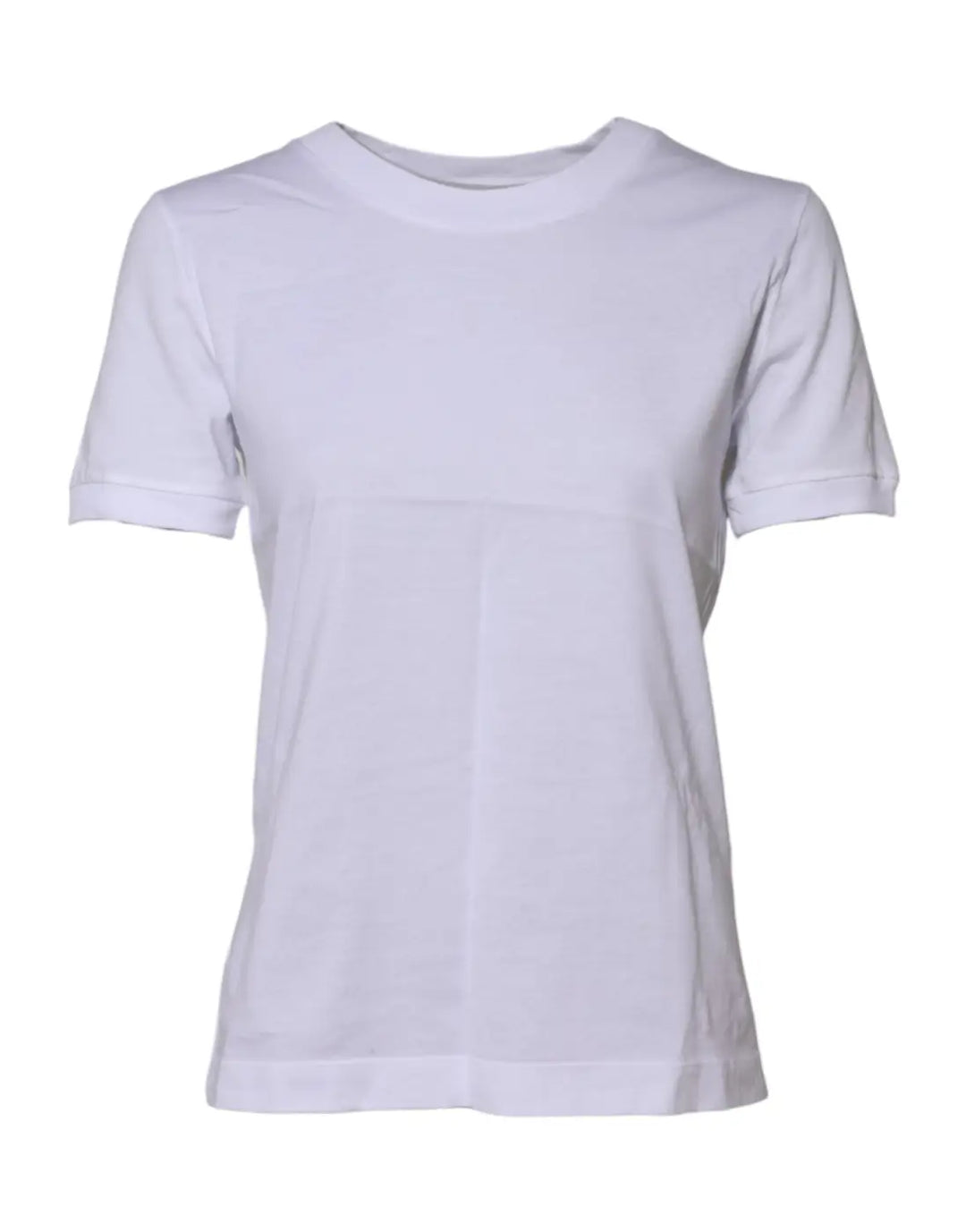 Dolce &amp; Gabbana White Cotton Round Neck Short Sleeves T-shirt