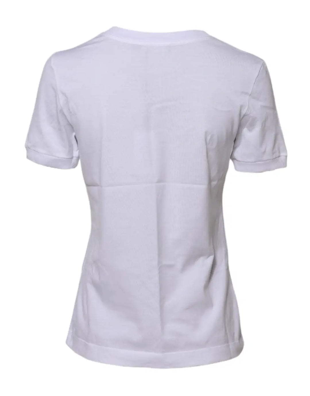 Dolce &amp; Gabbana White Cotton Round Neck Short Sleeves T-shirt