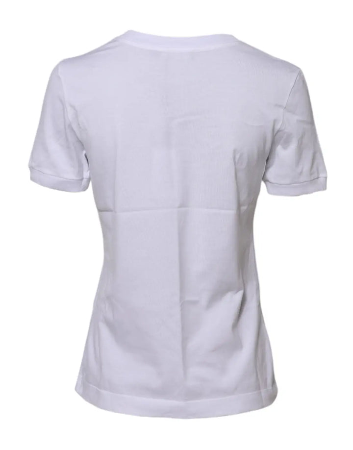 Dolce &amp; Gabbana White Cotton Round Neck Short Sleeves T-shirt