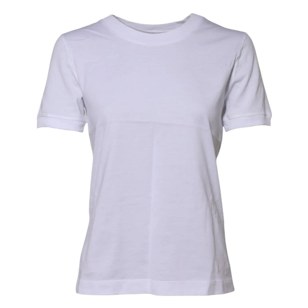 Dolce &amp; Gabbana White Cotton Round Neck Short Sleeves T-shirt