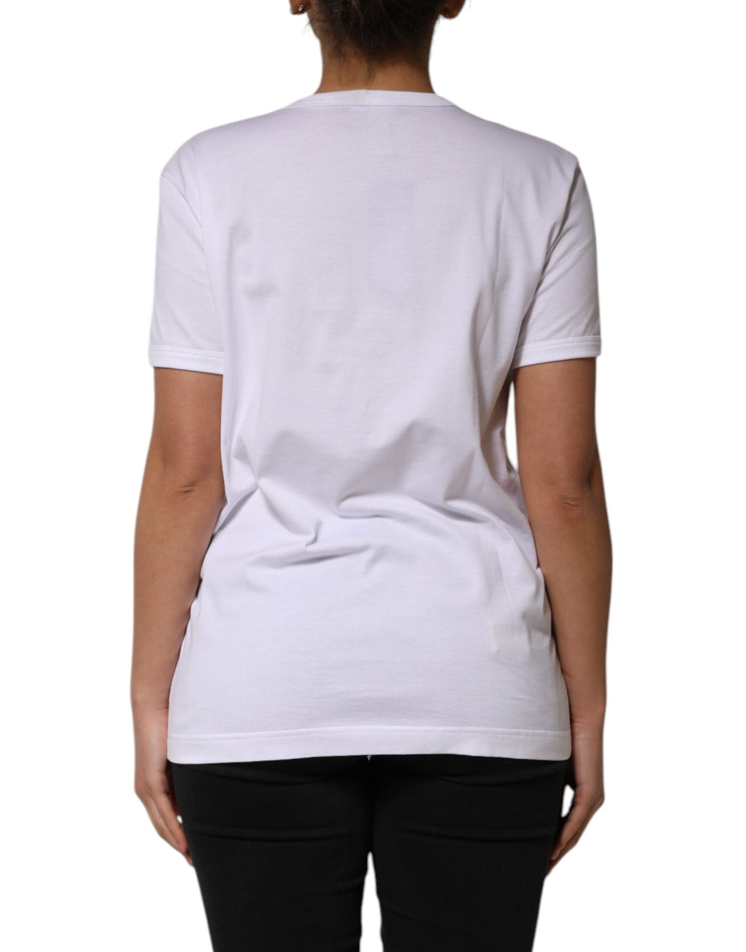 Dolce &amp; Gabbana - White Cotton Sequin Embellished Top T-shirt