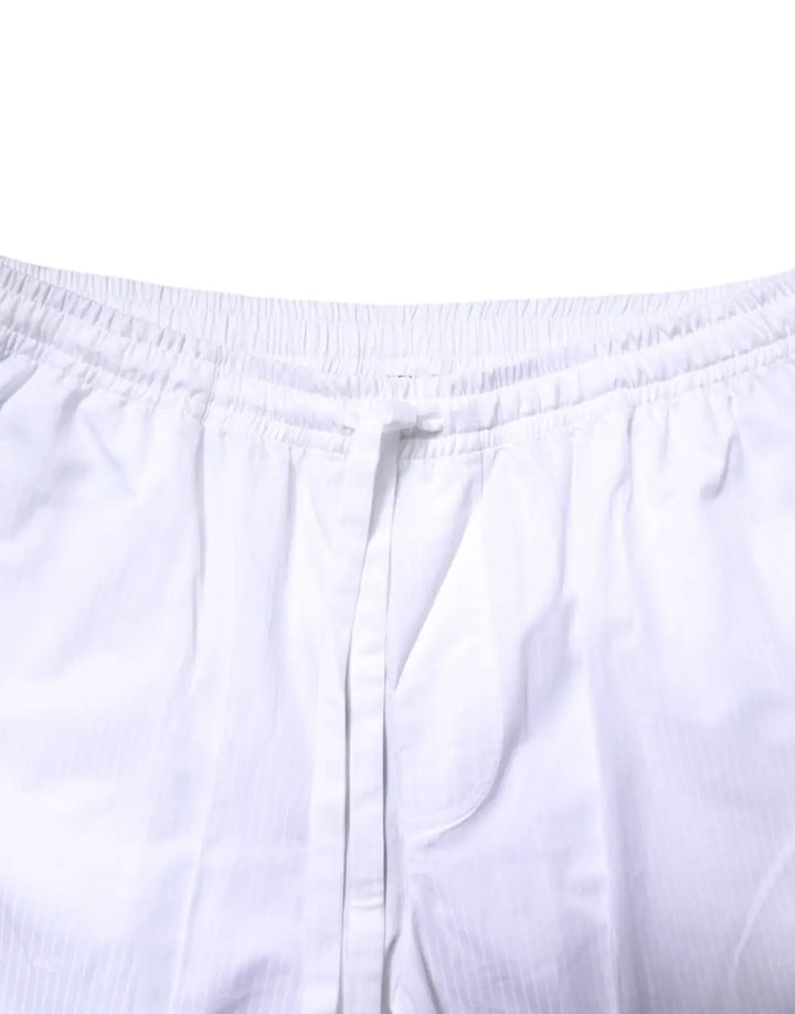 Dolce &amp; Gabbana White Cotton Shirt Pants Pajama Set Sleepwear