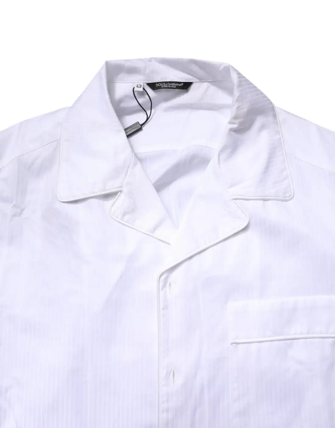 Dolce &amp; Gabbana White Cotton Shirt Pants Pajama Set Sleepwear