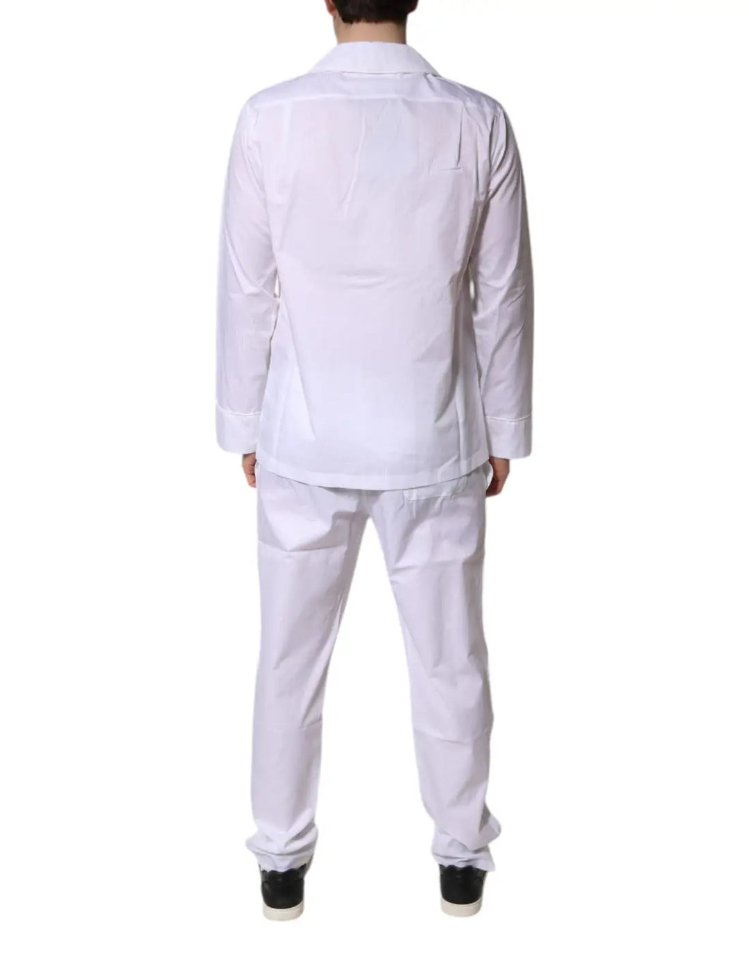 Dolce &amp; Gabbana White Cotton Shirt Pants Pajama Set Sleepwear