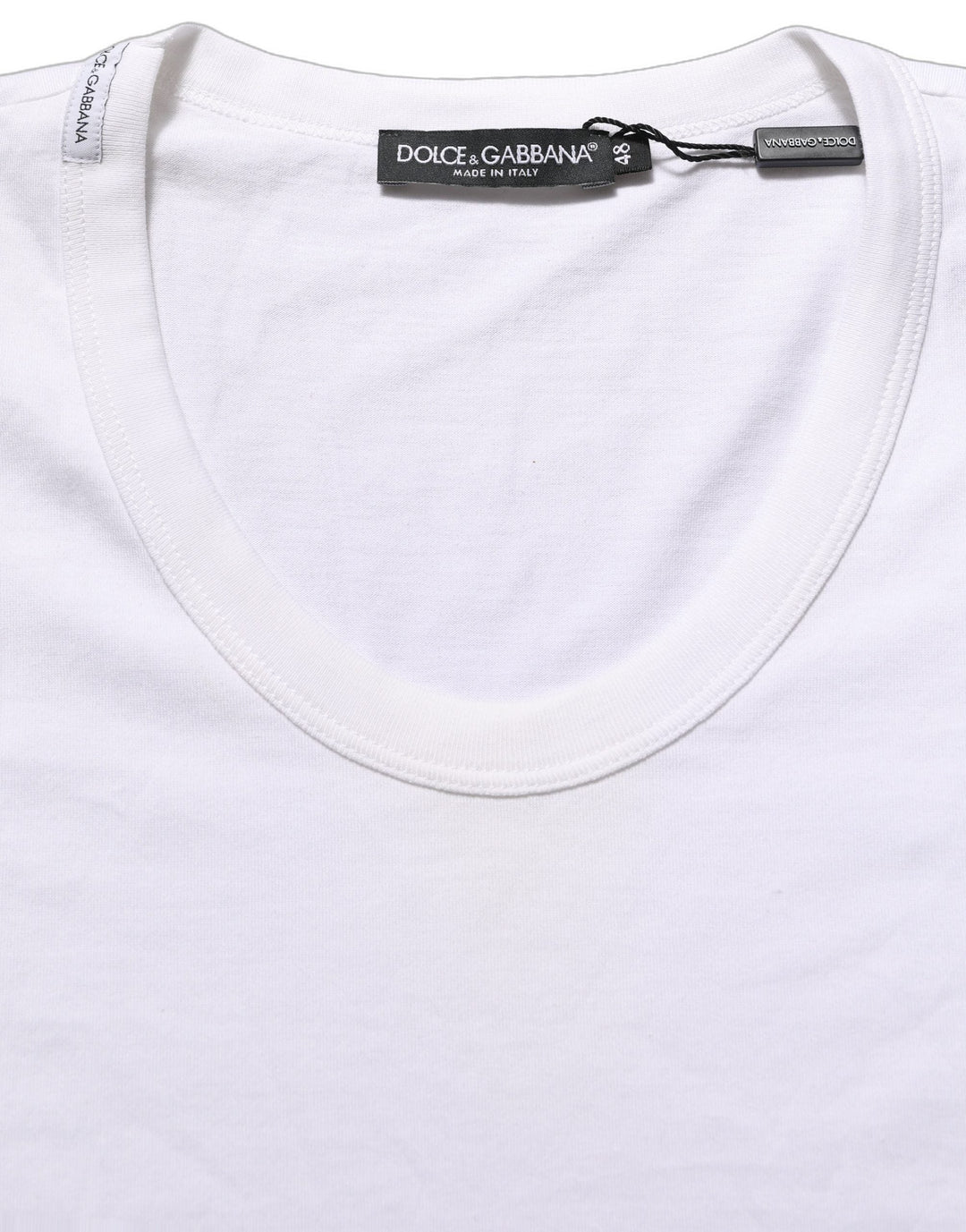 Dolce &amp; Gabbana White Cotton Short Sleeve Round Neck T-shirt