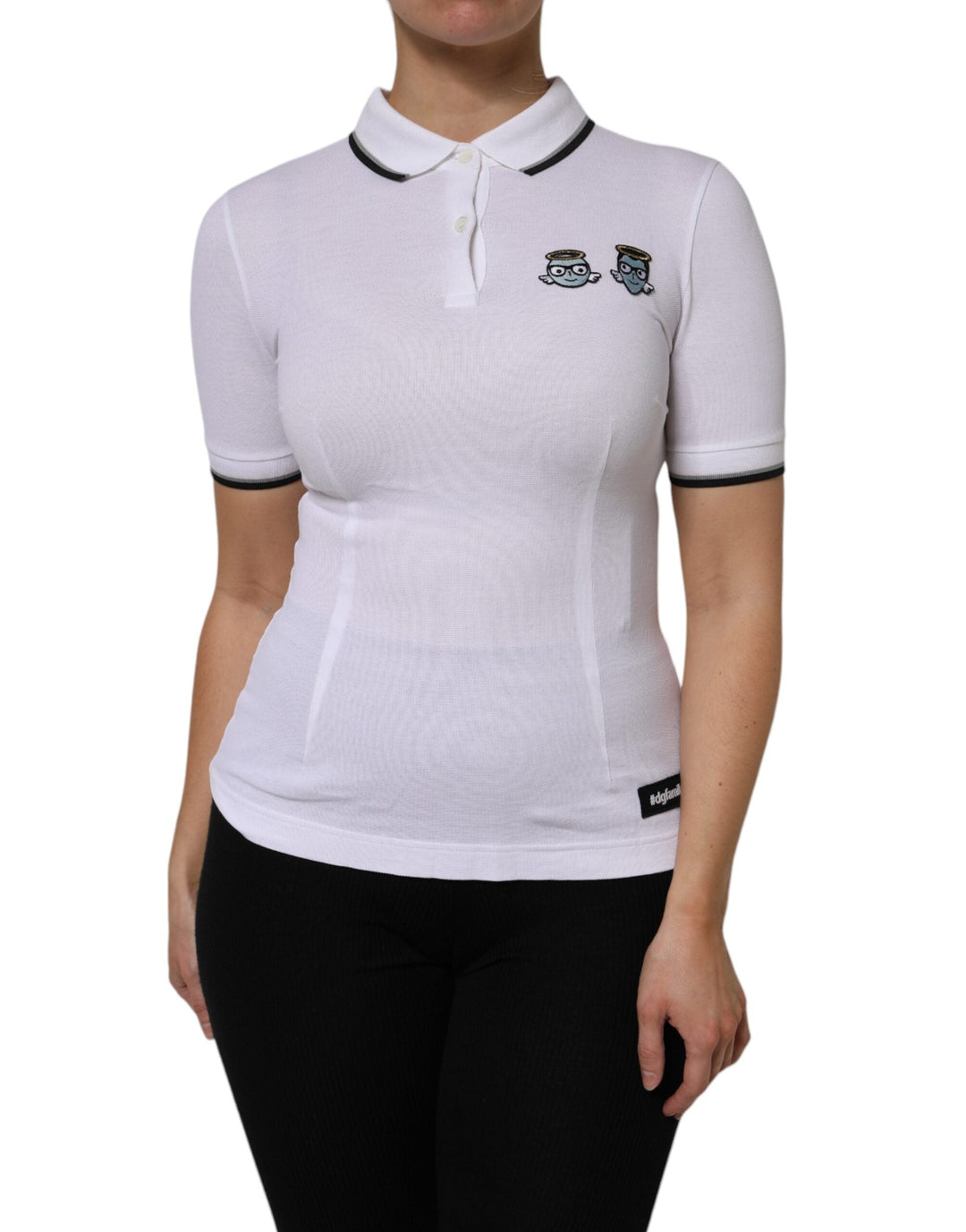 Dolce &amp; Gabbana - White Cotton Short Sleeves Collared Polo Top
