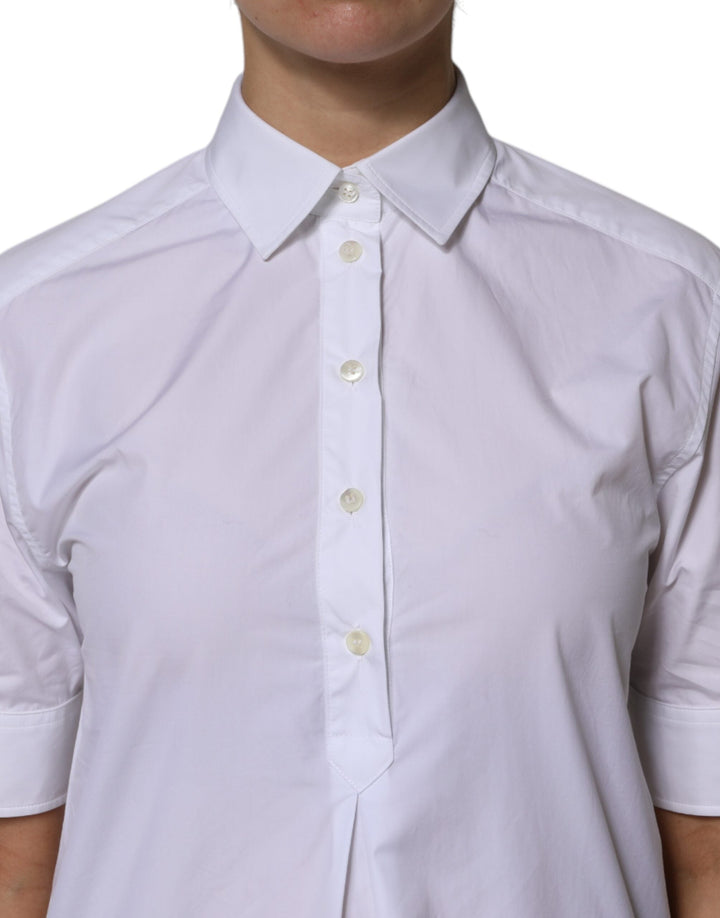 Dolce &amp; Gabbana Polos - Women’s White Cotton Short Sleeves Collared Polo Top