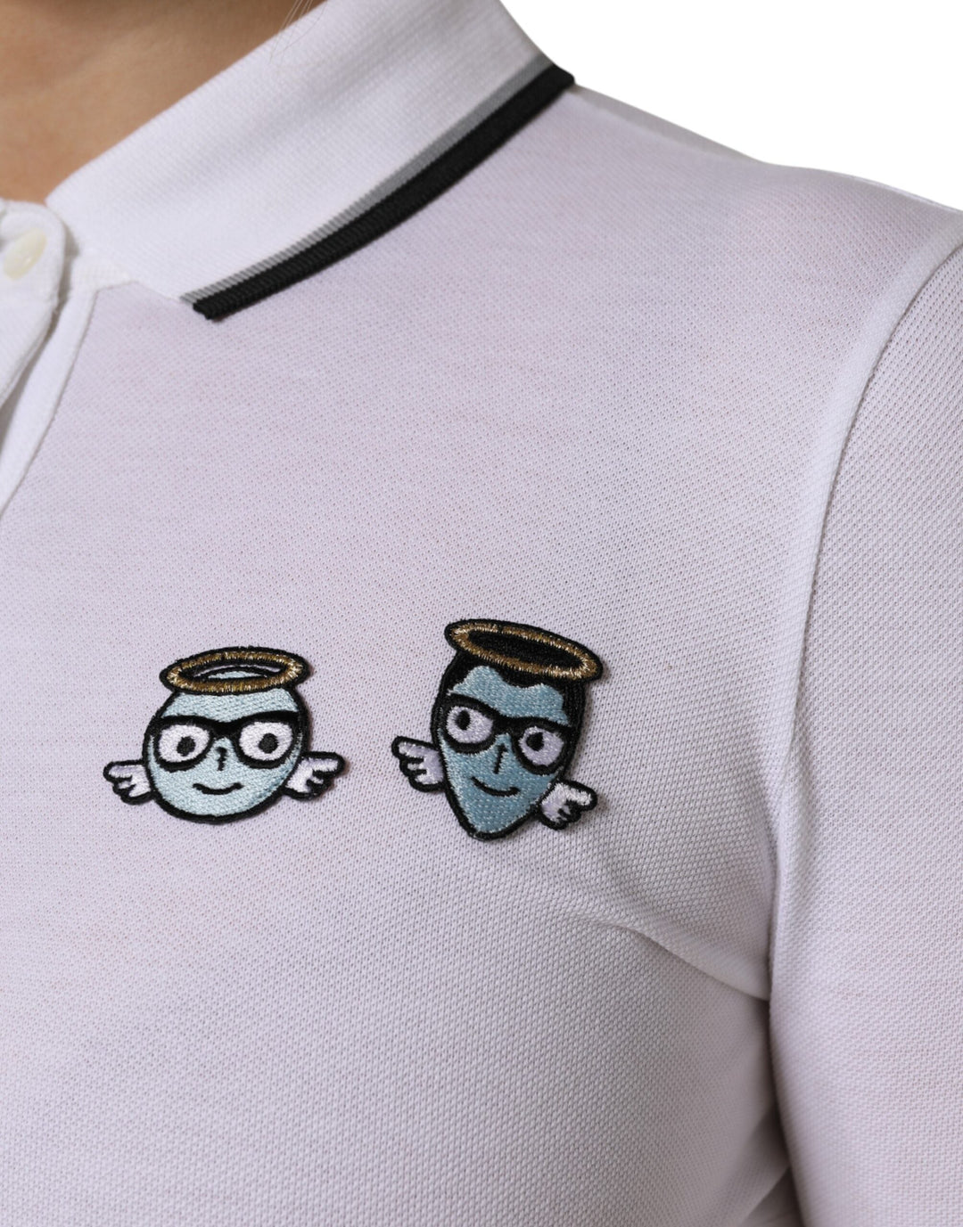 Dolce &amp; Gabbana - White Cotton Short Sleeves Collared Polo Top