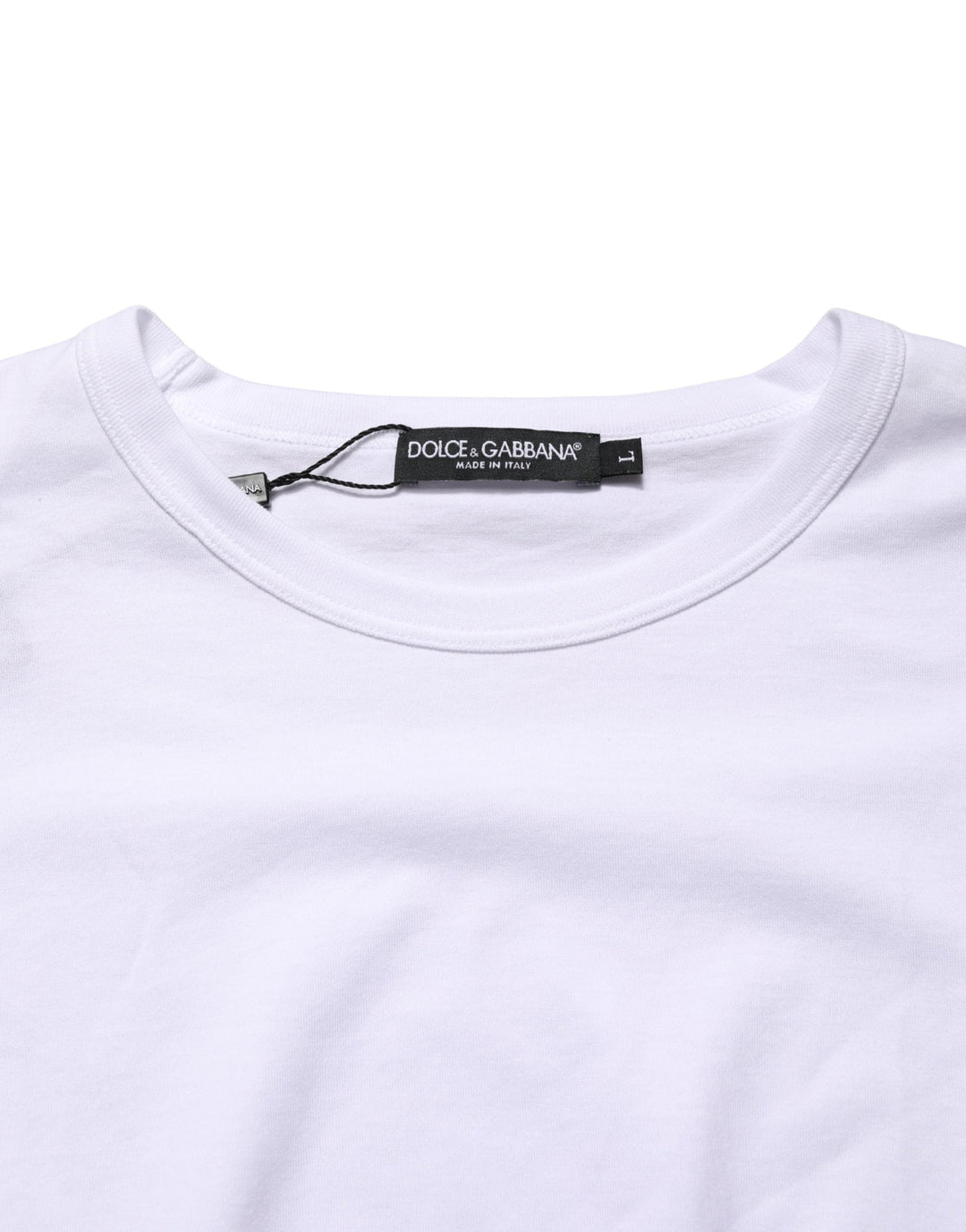 Dolce &amp; Gabbana White Cotton Short Sleeves Crew Neck T-shirt