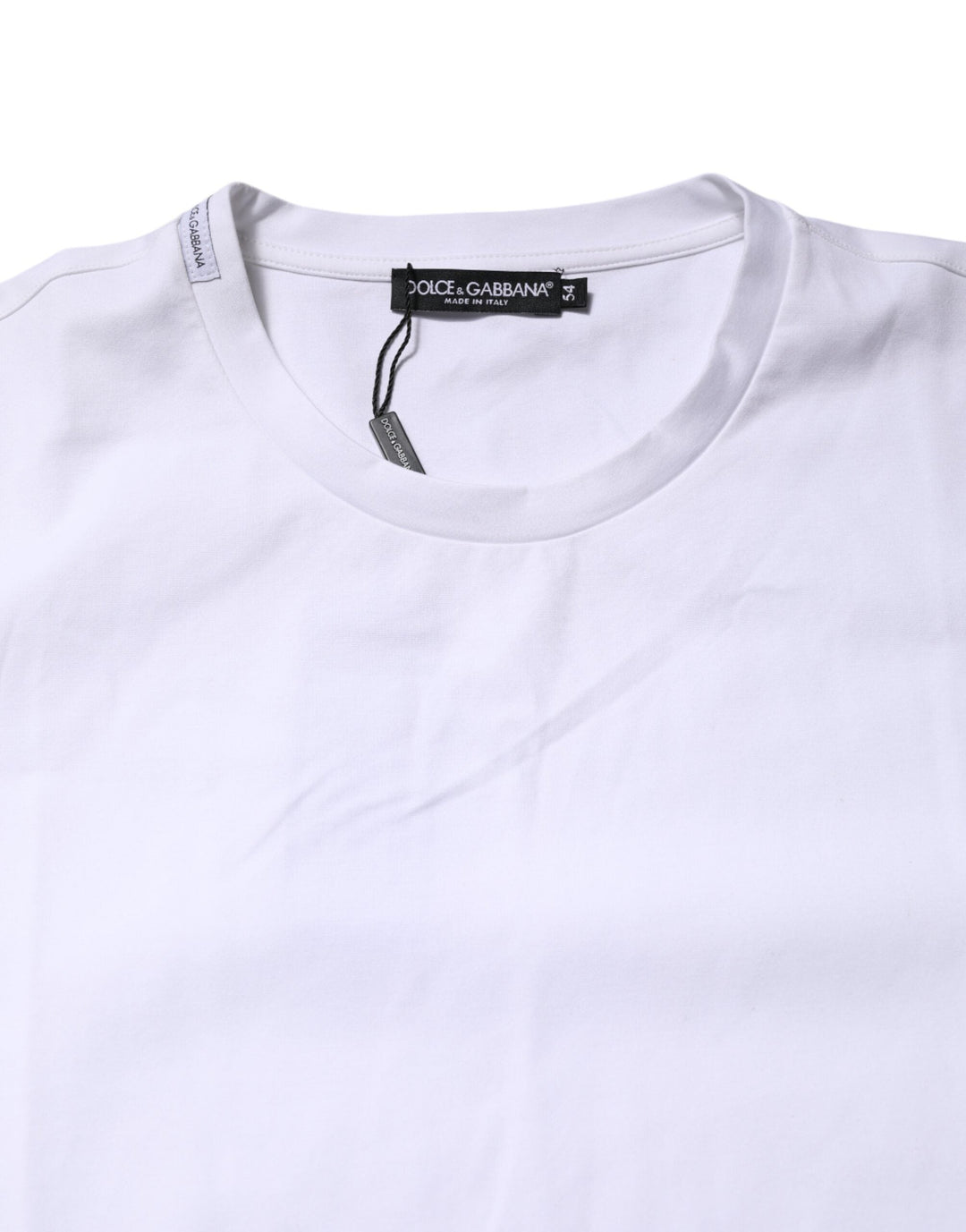 Dolce &amp; Gabbana White Cotton Short Sleeves Crew Neck T-shirt