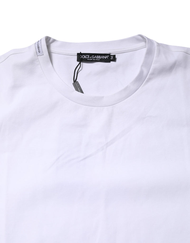Dolce &amp; Gabbana White Cotton Short Sleeves Crew Neck T-shirt