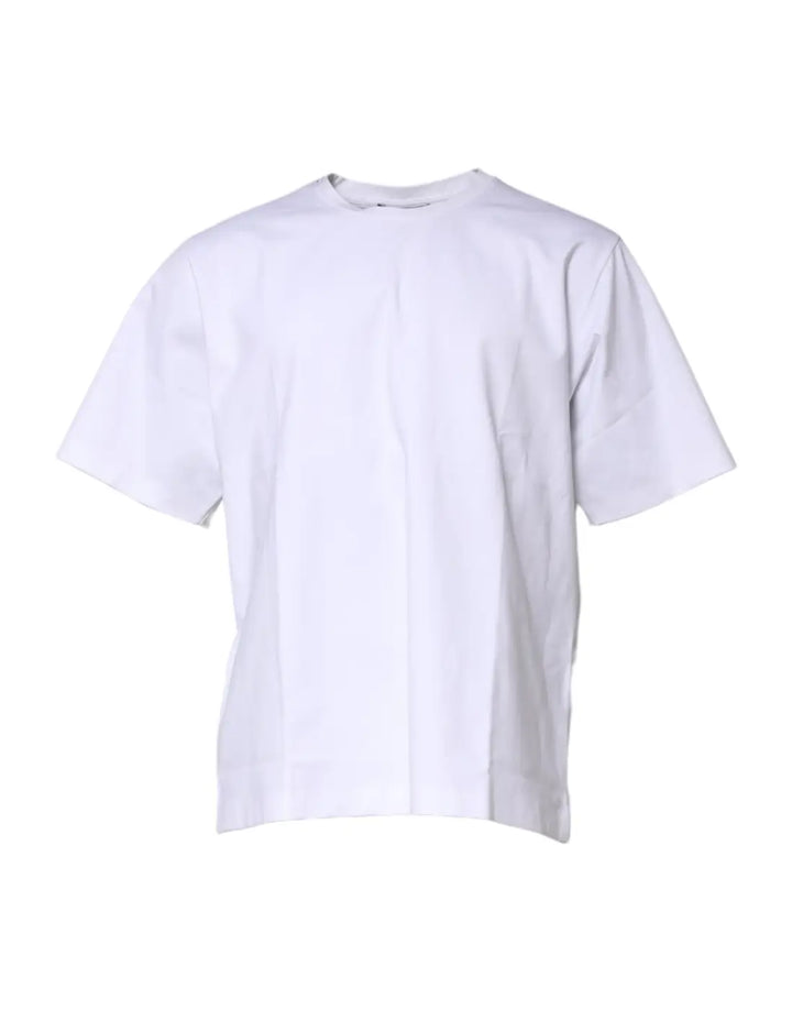 Dolce &amp; Gabbana White Cotton Short Sleeves Crew Neck T-shirt