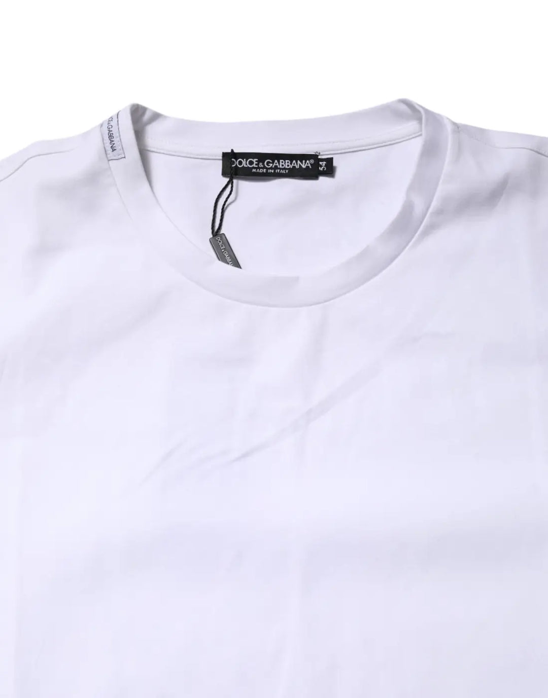 Dolce &amp; Gabbana White Cotton Short Sleeves Crew Neck T-shirt