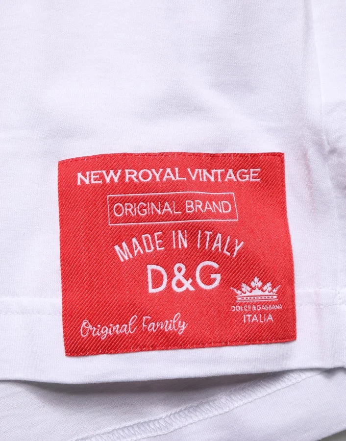 Dolce &amp; Gabbana White Cotton Short Sleeves Crew Neck T-shirt