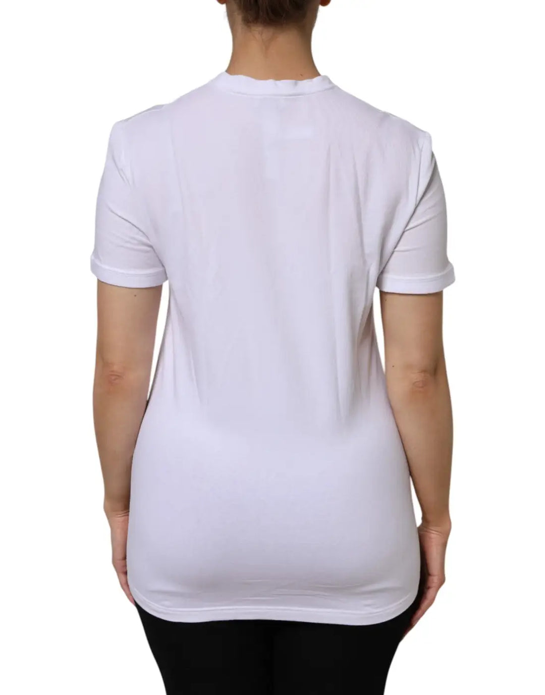 Dolce &amp; Gabbana White Cotton Short Sleeves V-Neck Top T-shirt