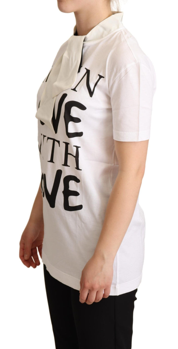 Dolce &amp; Gabbana - White Cotton Silk I’m In Love Top T-shirt