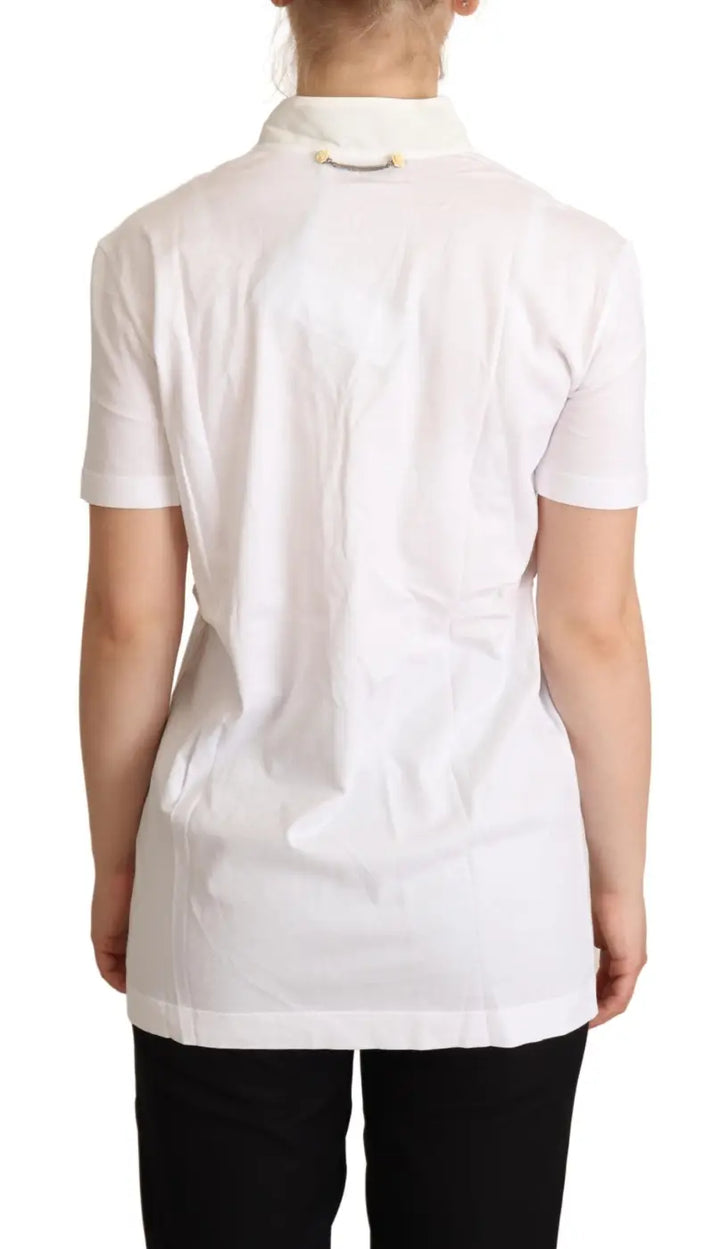 Dolce &amp; Gabbana White Cotton Silk I’m In Love Top T-shirt