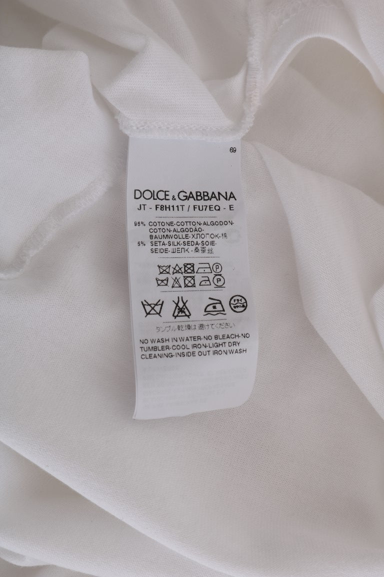 Dolce &amp; Gabbana - White Cotton Silk T-Shirt