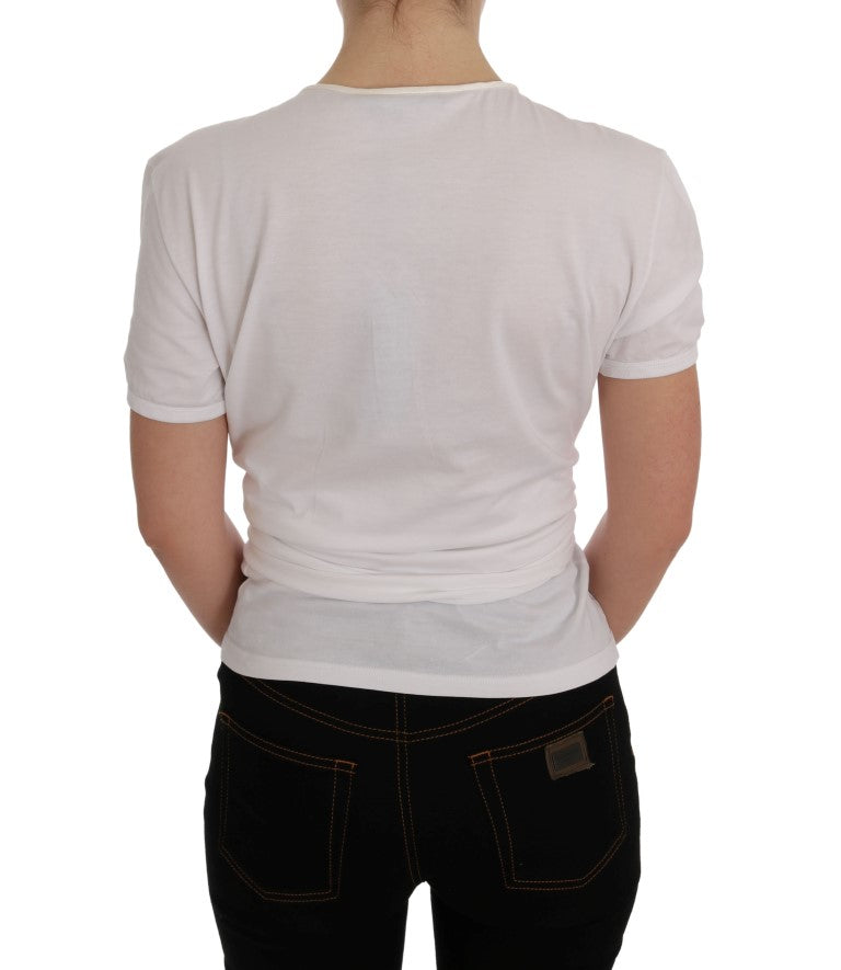 Dolce &amp; Gabbana - White Cotton Silk T-Shirt