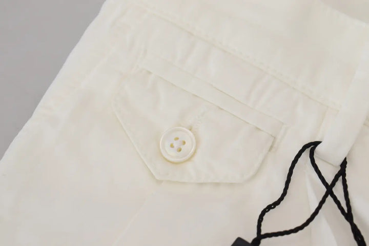 Dolce &amp; Gabbana White Cotton Skinny Chino Pants