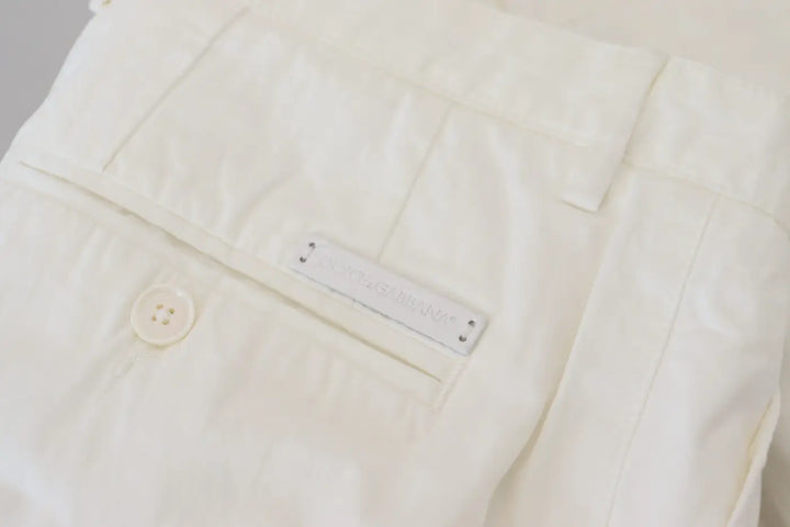 Dolce &amp; Gabbana White Cotton Skinny Chino Pants