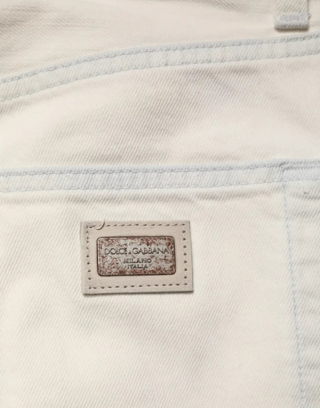 Dolce &amp; Gabbana White Cotton Skinny Denim Trouser Men Jeans