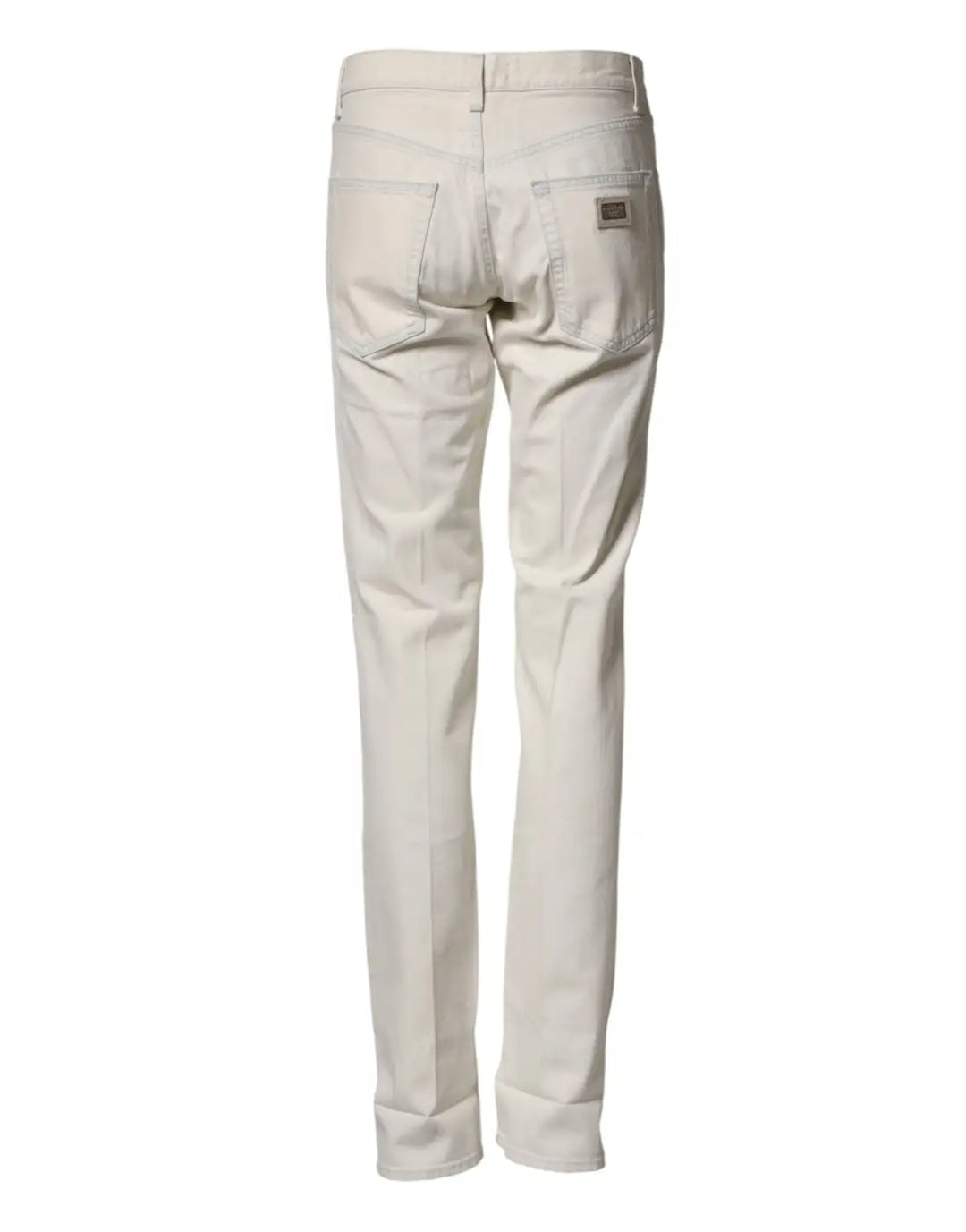 Dolce &amp; Gabbana White Cotton Skinny Denim Trouser Men Jeans