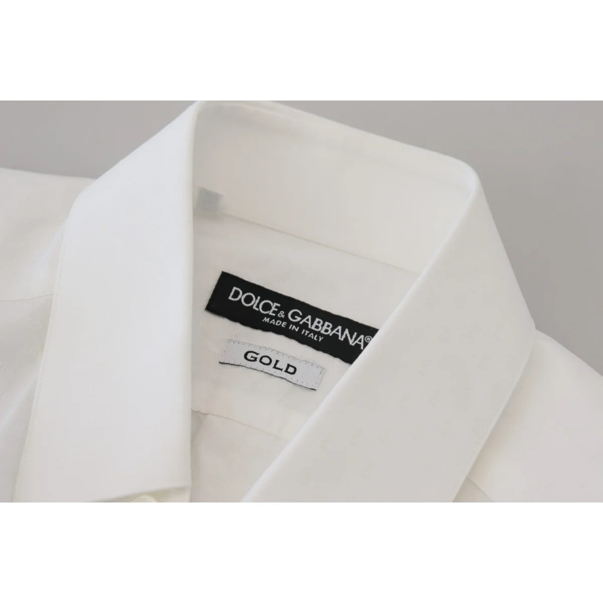 Dolce & Gabbana White Cotton Slim Fit Dress Shirt for Men