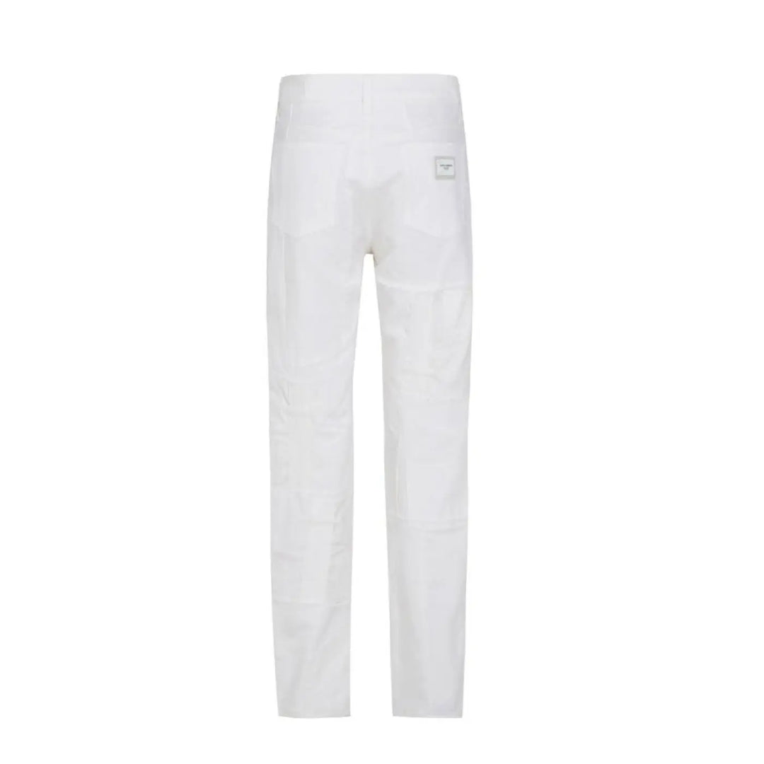 Dolce &amp; Gabbana White Cotton Straight-Leg Jeans
