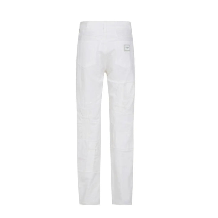 Dolce &amp; Gabbana White Cotton Straight-Leg Jeans