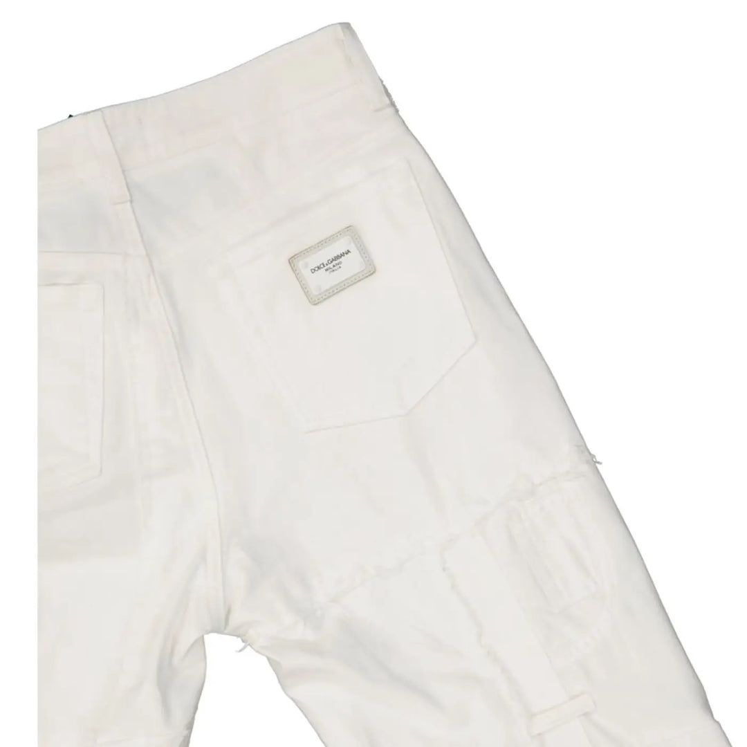 Dolce &amp; Gabbana White Cotton Straight-Leg Jeans