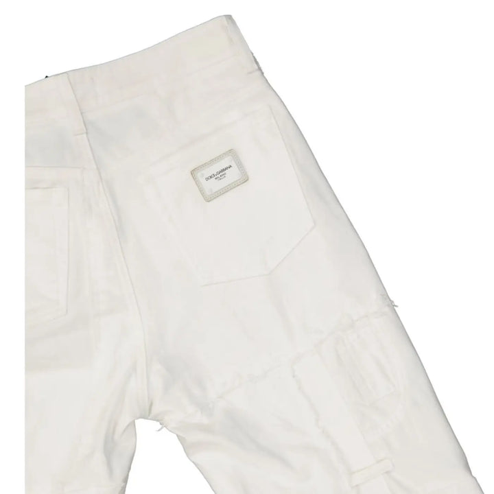 Dolce &amp; Gabbana White Cotton Straight-Leg Jeans