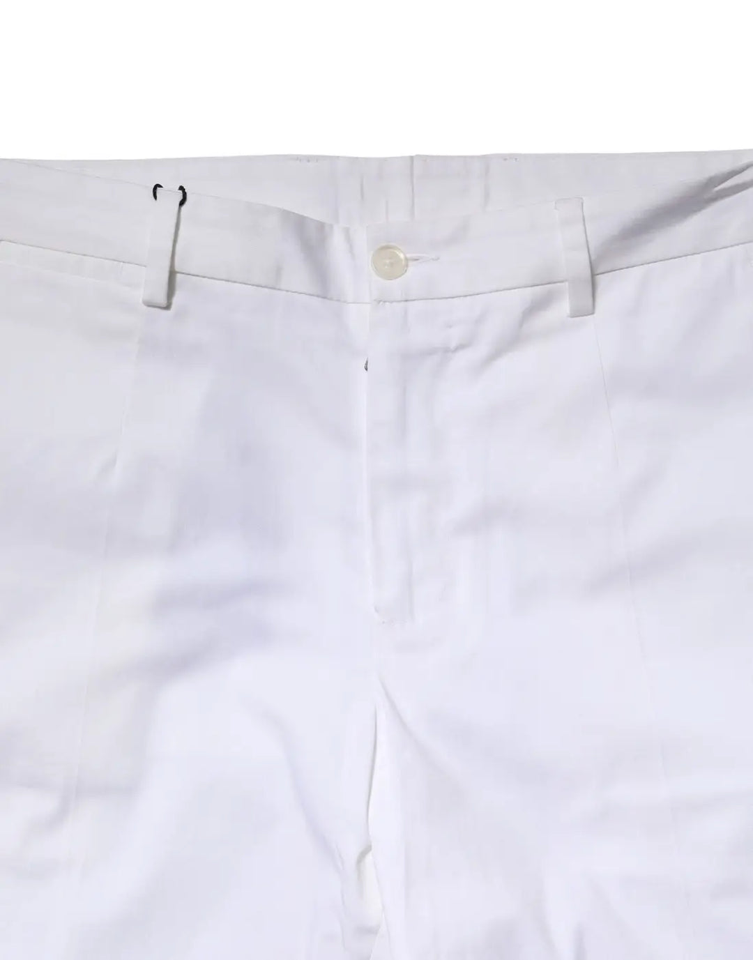 Dolce &amp; Gabbana White Cotton Straight Logo Men Pants