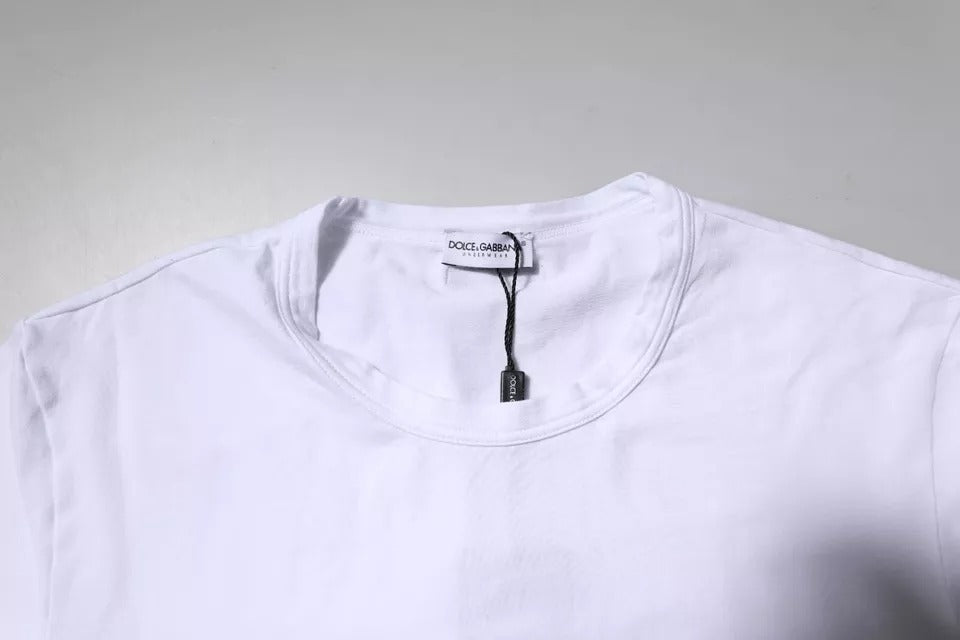 Dolce &amp; Gabbana White Cotton Stretch Crewneck Underwear T-shirt