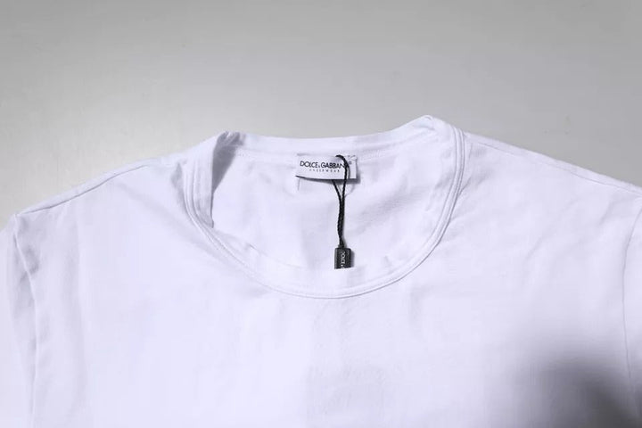 Dolce &amp; Gabbana White Cotton Stretch Crewneck Underwear T-shirt