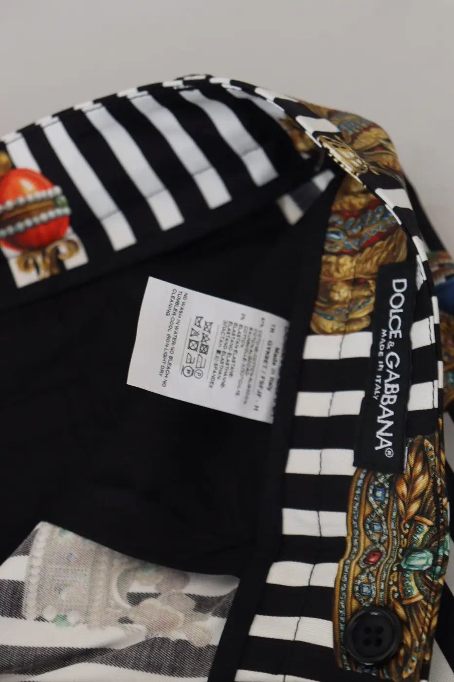 Dolce &amp; Gabbana White Cotton Stretch Crown Trouser Pants
