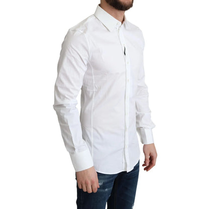 Dolce & Gabbana White Cotton Stretch Dress Shirt for Men