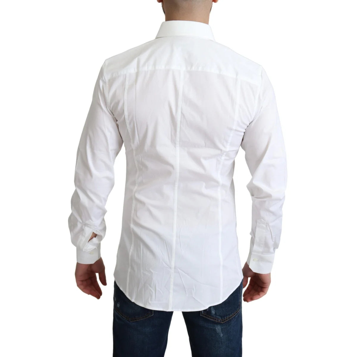 Dolce & Gabbana White Cotton Stretch Dress Shirt for Men