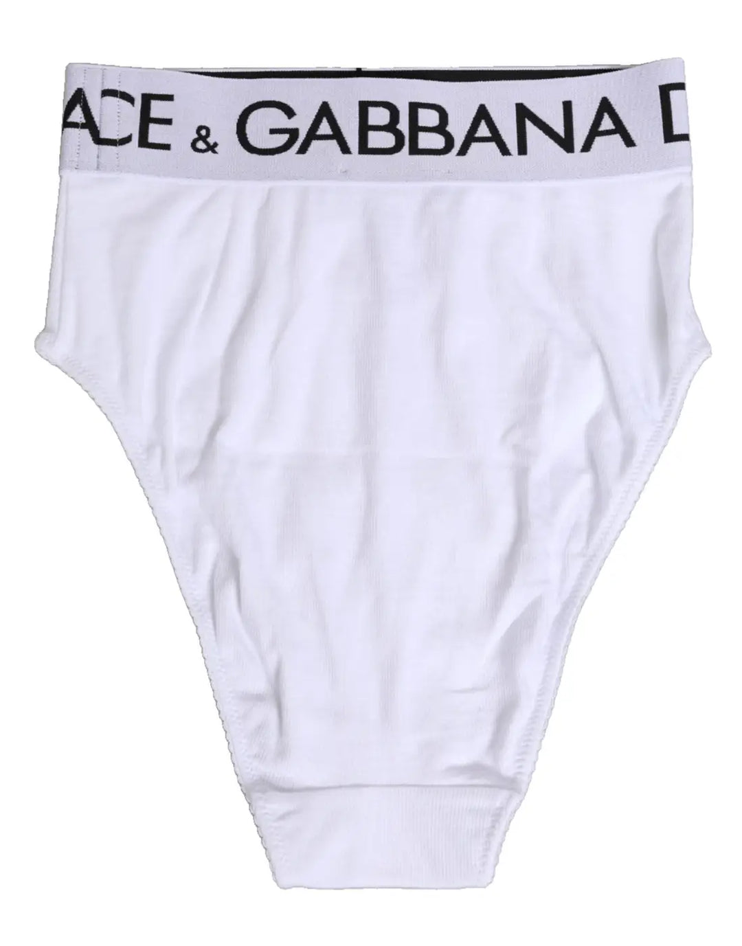 Dolce &amp; Gabbana White Cotton Stretch High Waist Panty Underwear