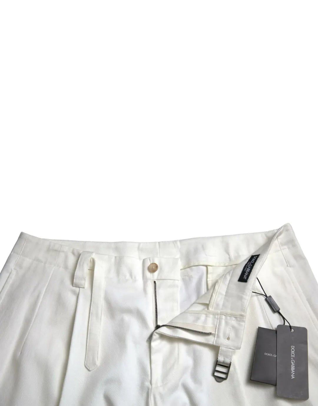 Dolce &amp; Gabbana White Cotton Stretch Men Bermuda Denim Shorts