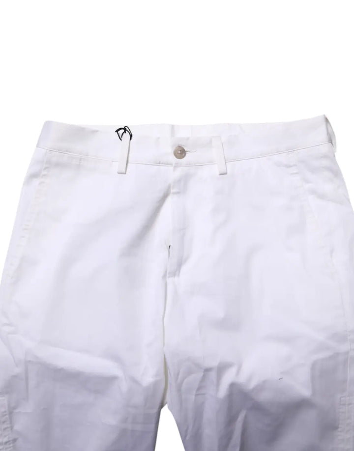 Dolce &amp; Gabbana White Cotton Stretch Men Denim Bermuda Shorts
