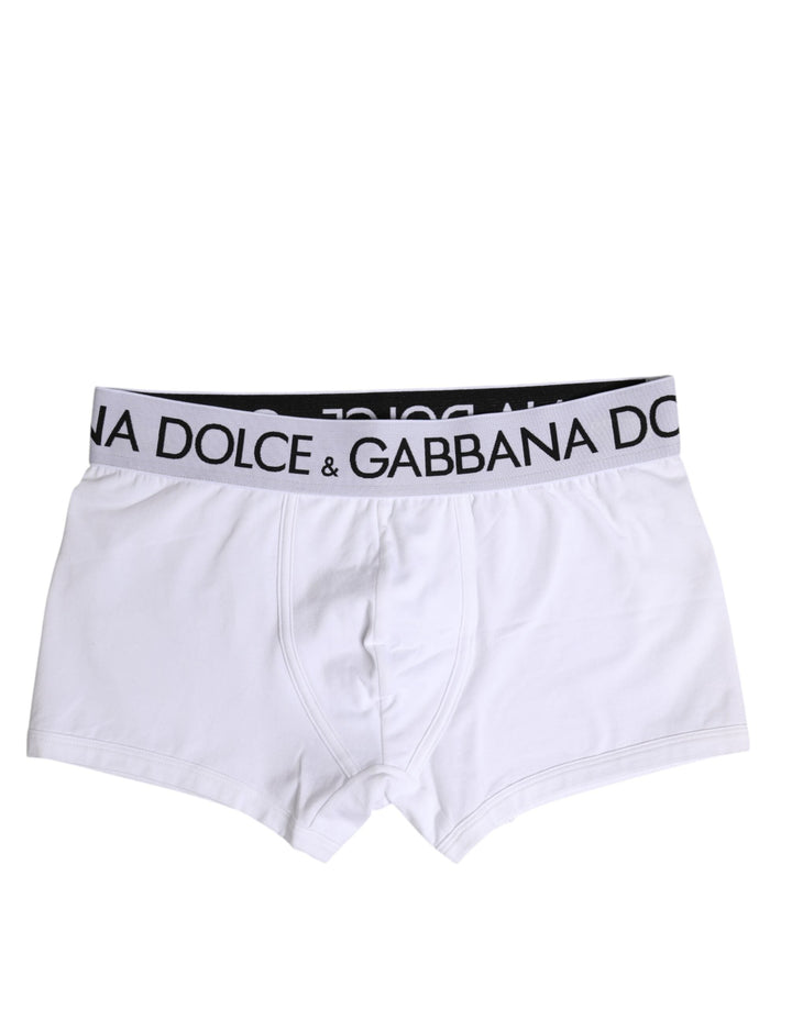 Dolce &amp; Gabbana White Cotton Stretch Regular Boxer Underwear