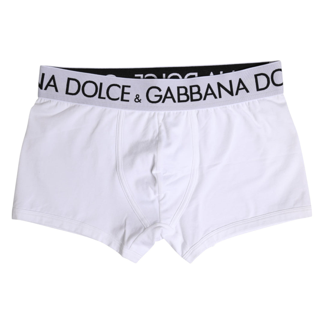 Dolce &amp; Gabbana White Cotton Stretch Regular Boxer Underwear