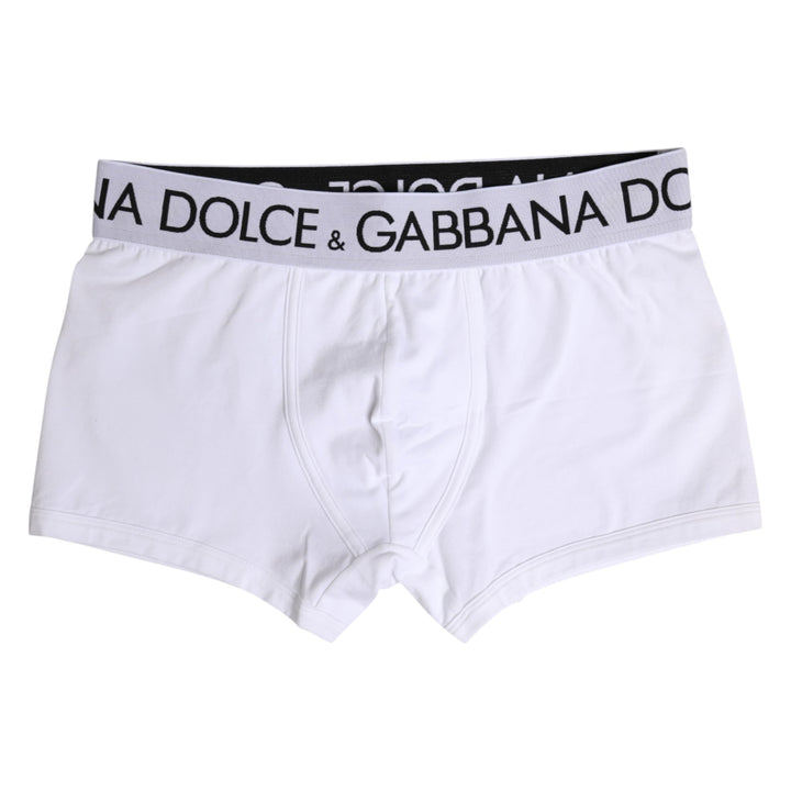 Dolce &amp; Gabbana White Cotton Stretch Regular Boxer Underwear